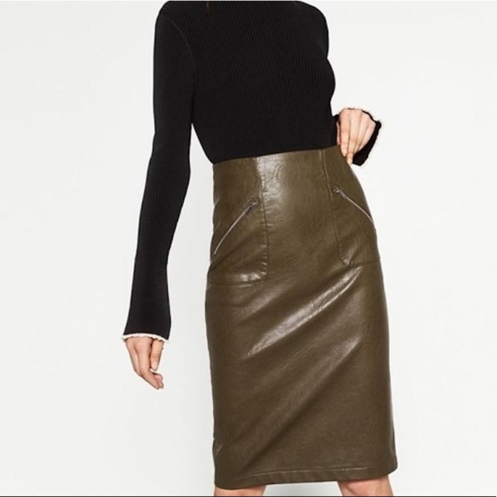 Zara Faux Leather Skirt